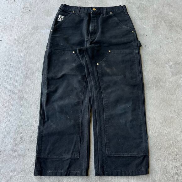Vintage Y2K Carhartt black double knee work wear carpenter pants